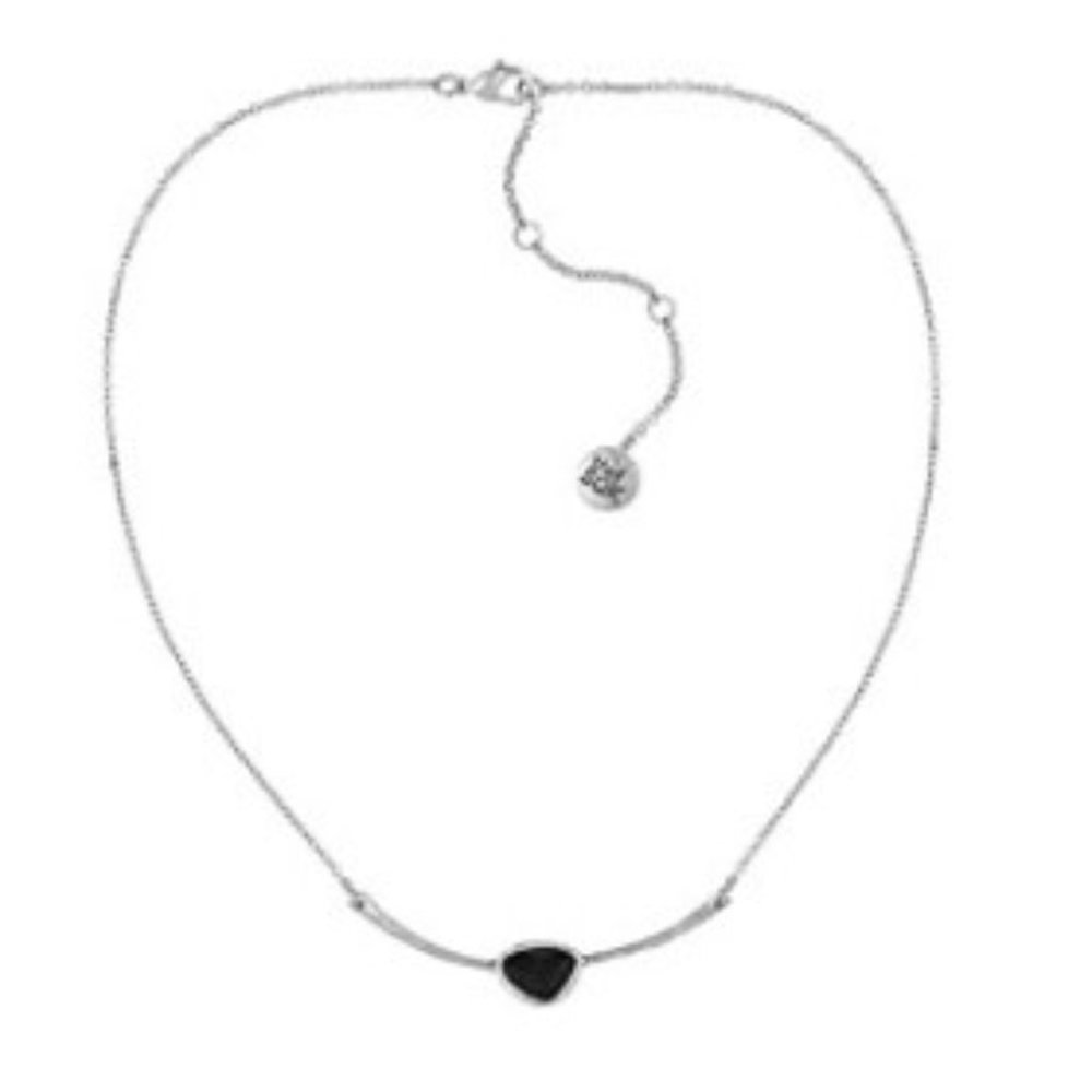 The Sak - Small Stone Smile Necklace 16 (Black/Silver)